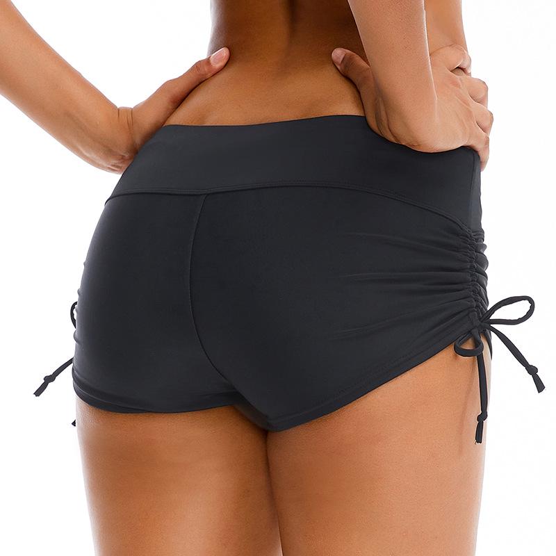 

Women s Loose Tie-Up Flat-Leg Beach Swim Trunks & Snorkeling Set L чёрный