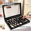 Collectible Badge and Brooch Display Box with Clear Dustproof Cover Jewelry Storage Holder Gift for Home Use