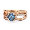 London Blue Topaz Infinity Pave Split Band Ring - 925 Sterling Silver Rose Gold Vermeil
