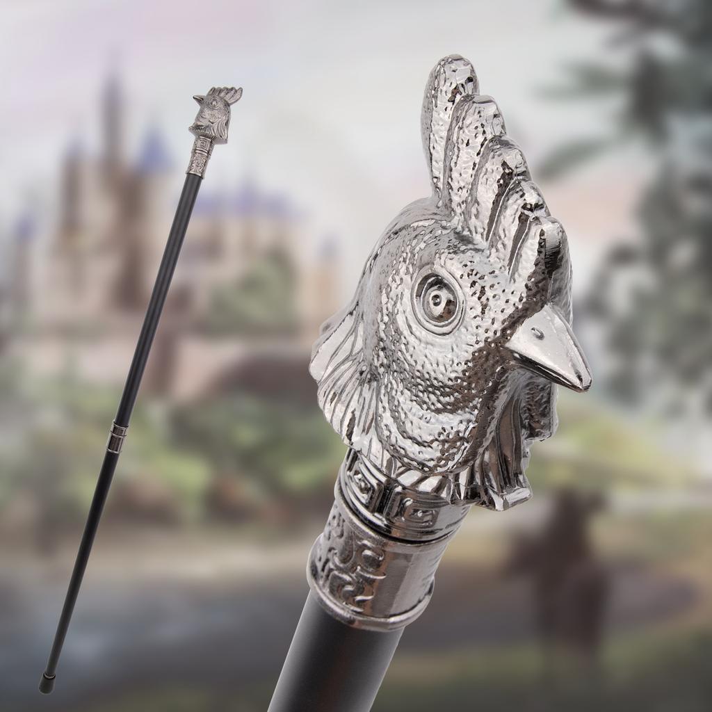 Silver Chicken Rooster Head Animal Fashion Walking Stick Decorative Cospaly Vintage Party Fashionable Walking Cane Crosier 93cm
