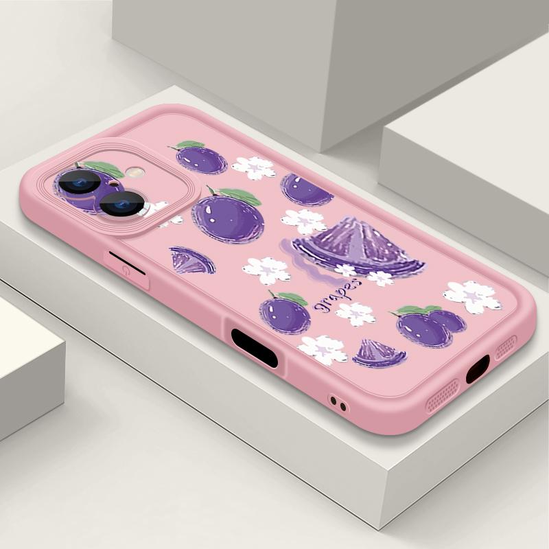 For iPhone 16 Pro Max Fruit Print Phone Case For iPhone 16e 15 14 13 12 Pro Max Plus 11 XR XS Flower Print Phone Case TPU Soft Shockproof Case Cover