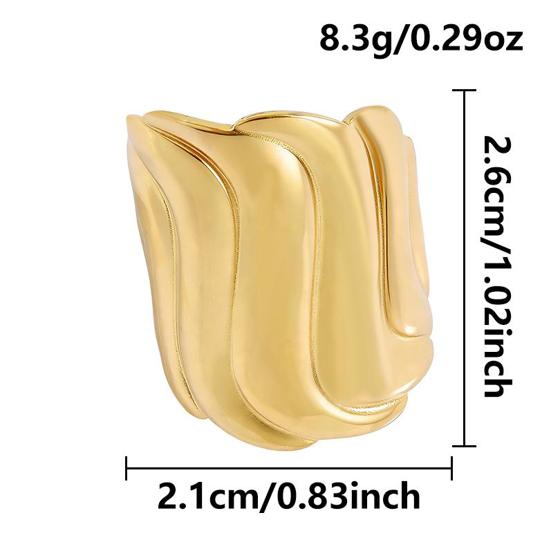 Real Gold Plated Sea Animal Ring Open Adjustable Stainless Steel Rings For Women Men Accessories PVD Ocean Beach Jewelry Anillos