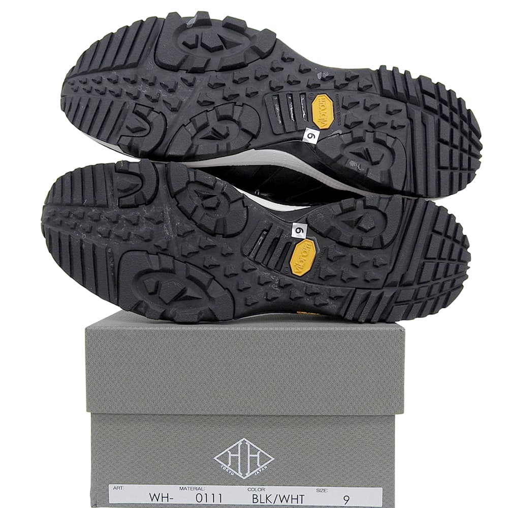 WH Hiroshi Tsubouchi Yoshimasa Hoshiba Leather and Suede Vibram Sole French Kip Low-Top Sneakers Size 9 WH-0111 Shoes 9 blackUsed