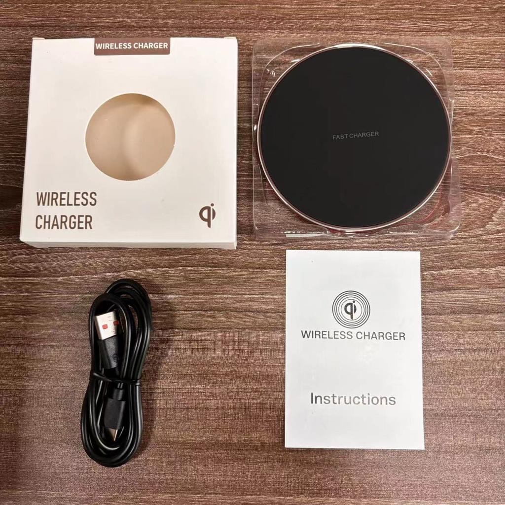15W Circular Wireless Fast Charger with 1m Type-C Cable 35W Portable Desktop Charger