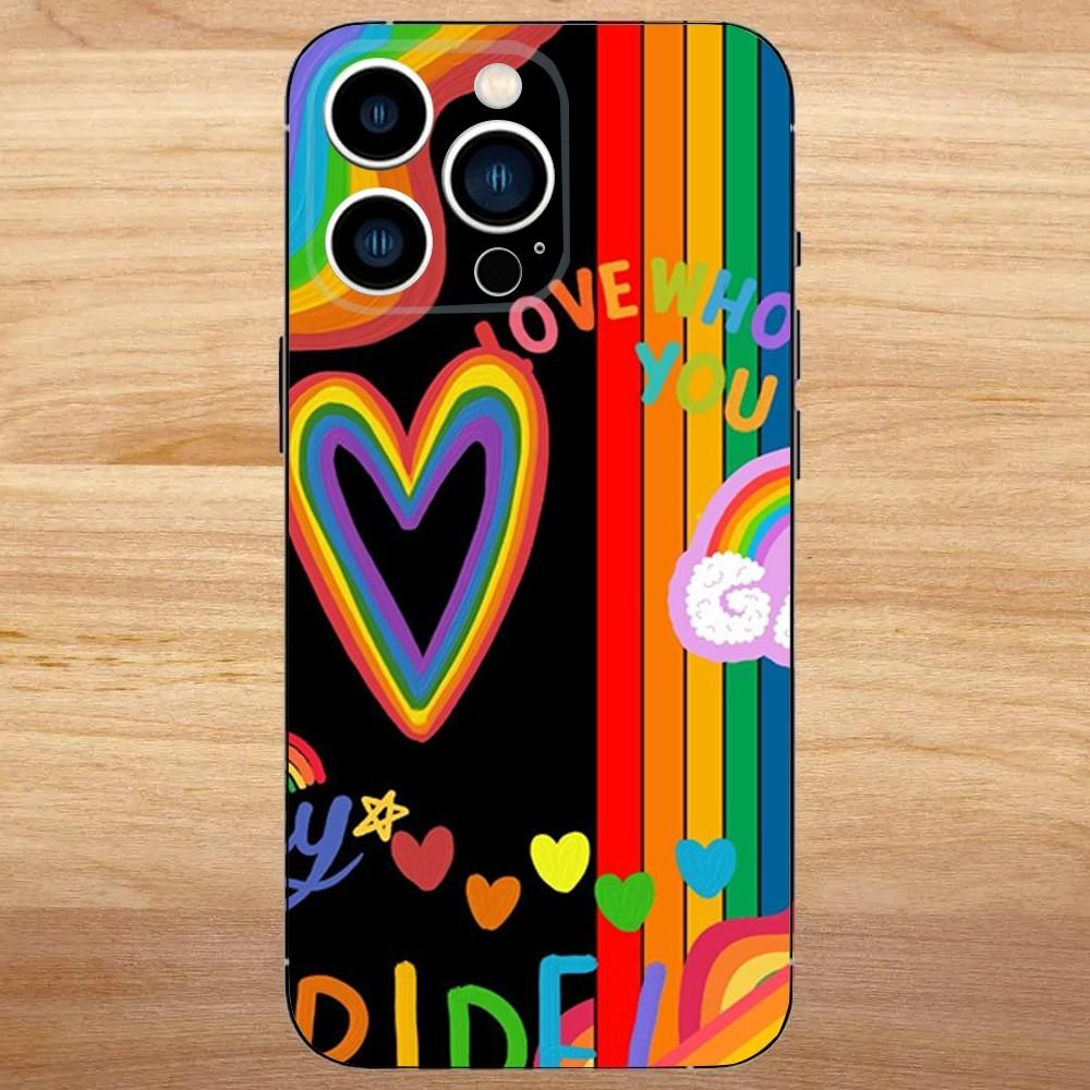 

L-Lesbian LGBT Rainbow Pride Phone Case For iPhone 16,15,14,13,12,11,Mini,Pro,SE,MAX White Matte Shockproof Cover iPhone14