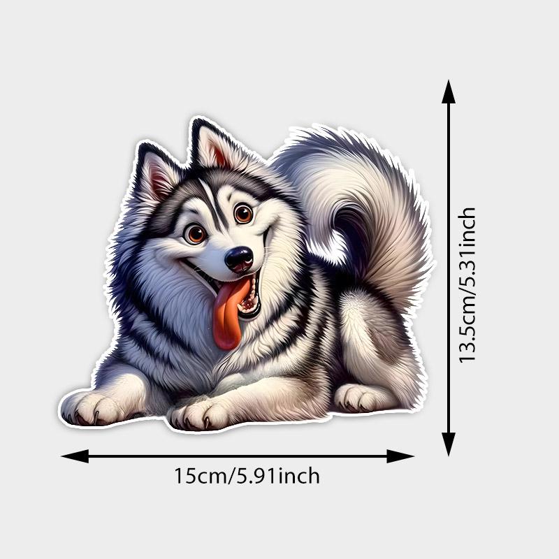 

Car Sticker Funny Husky Pet Dog Waterproof Vinyl Decal on Bumper Rear Window Laptop Self-adhesive Decal For Car Accessories TM#11 A-15cm Longest Side