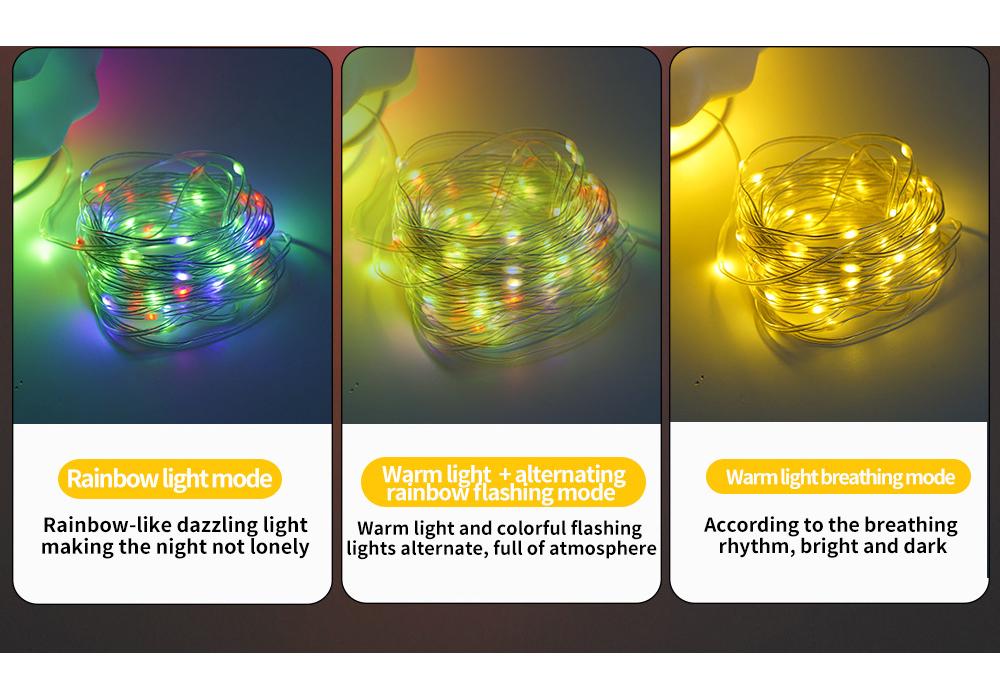 Rechargeable Christmas Tree Silicone Night Light with 10m String Light Storage, Colorful Atmosphere, Perfect for Outdoor Camping
