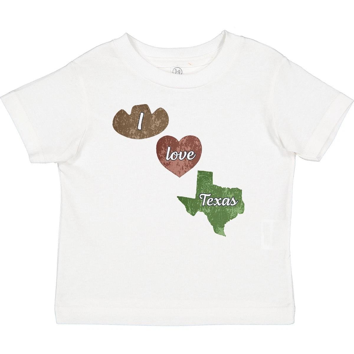 Inktastic I Love Texas Baby kids boys T-Shirt State Cow Boy Heart Pride Lover Girl Rodeo 120