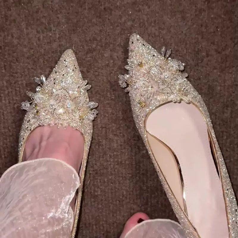 2025 Spring and Summer New Fashion Beautiful Shallow Mouth Pointed High Heels Women Niche Comfortable Versatile Stiletto Single Shoes Women
