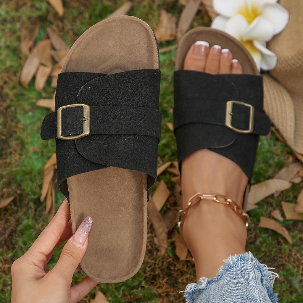 Fashion Women Slippers Summer Non Slip Buckle Slippers Woman Big Size Outdoor Comfortable Sandals Lightweight Flat Shoes Slides Women