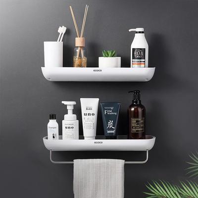 Kein Bohren Shampoo-Aufbewahrungsregalhalter Badezimmer-Aufbewahrungsregal mit Handtuchhalter Duschaufbewahrungsorganisator Küchenaufbewahrungsregal Wandmontage