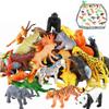 53-teiliges Dschungel-Nutztier-Spielzeugset, Wald, kleine realistische Wildtiere, Actionfiguren aus Vinyl und Kunststoff, Tierlernspielzeug