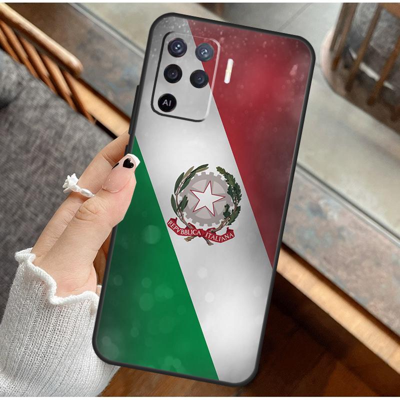 Italy Flag Phone Case For Oppo A16 A76 A78 A96 A58 A18 A38 A98 A17 A77 A80 A40 A60 A74 A94 A54 A15 A57S