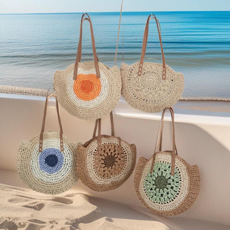 

Handmade Woven Straw Beach Tote 001