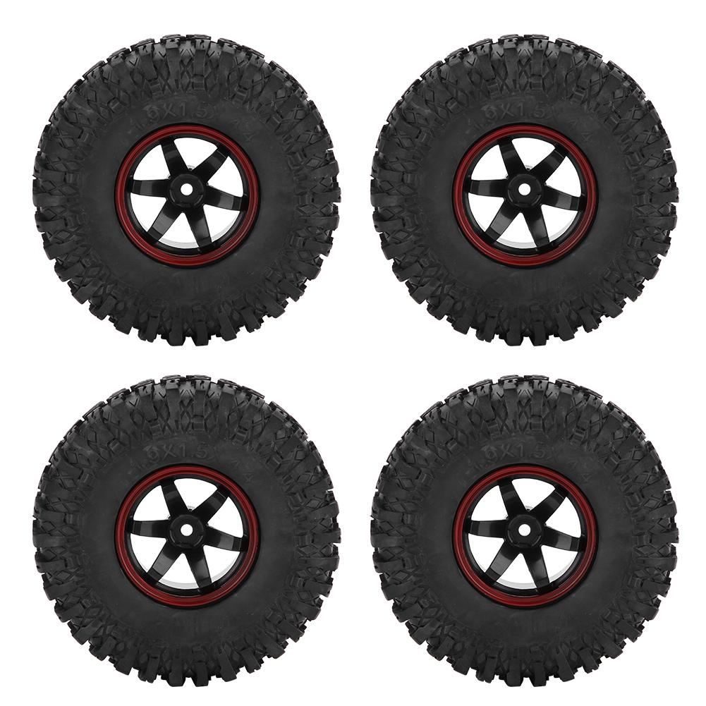 4 Stück 6 Löcher Radreifen Gummireifen mit Naben für 110 Maßstab RC Crawler Offroad-Auto
