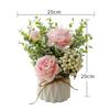 Artificial Rose Fake Flower Bonsai Potted Plant Garden Party Props Desktop Decor