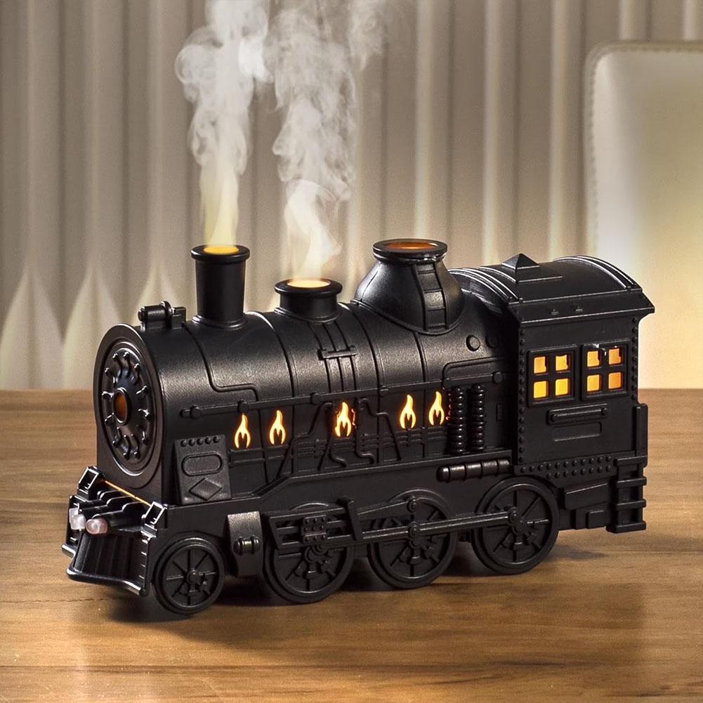 Vintage Train Ultrasonic Air Humidifier with Remote Control Fine Mist Quite 300ML Essential Oil Diffuser for Home Christmas I7Z7