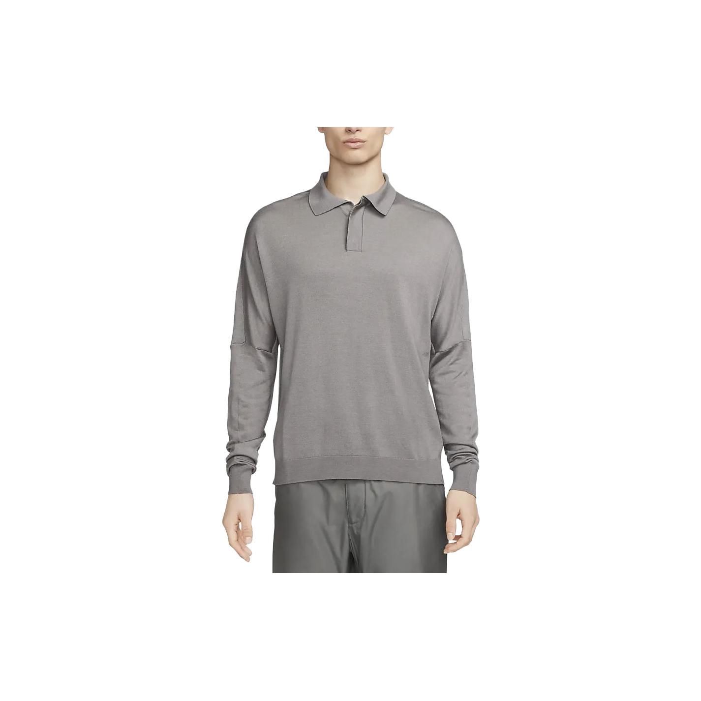 

Мужские рубашки поло с длинным рукавом Nike Pure Color, серые, DV7462-029 XXL