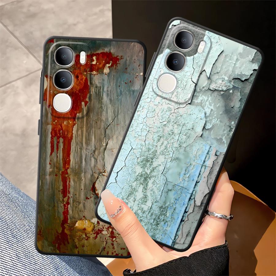 Case for Vivo Y52S Y93 Y71 Y91 V21E V23 V27 Y75 Y81 V29 Y53S Y50 Y95 V25 V30 Y51S Y78 Phone Cover Retro Rust Marks