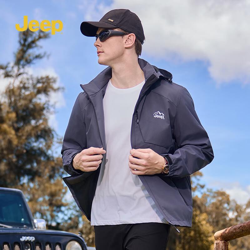 

Jeep Men s Hooded Windbreaker Jacket P843MWJ598 L