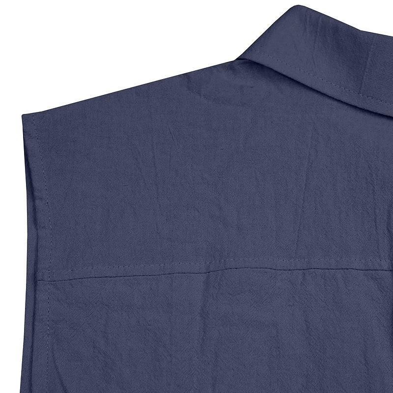 European-American Men's Sleeveless Casual Linen Beach Cardigan