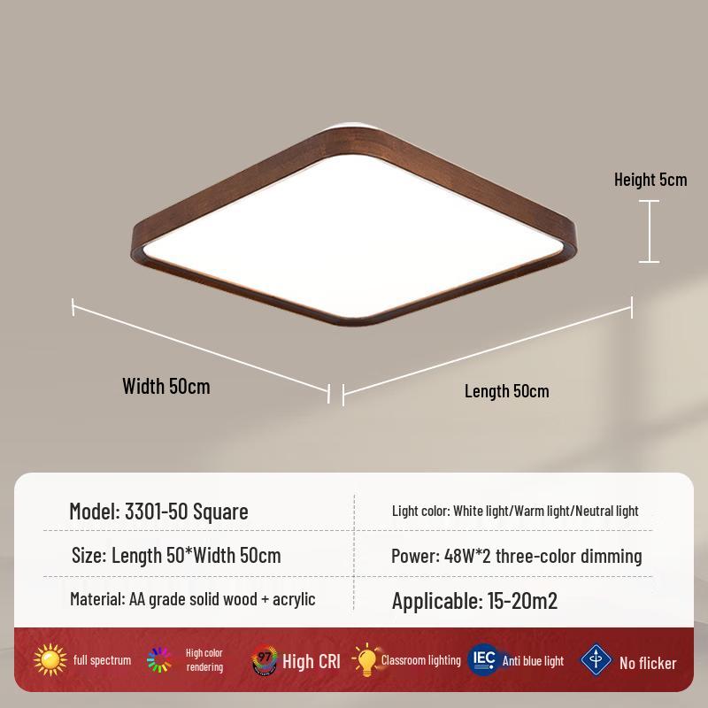 Nordic Style Wooden LED Ceiling Light