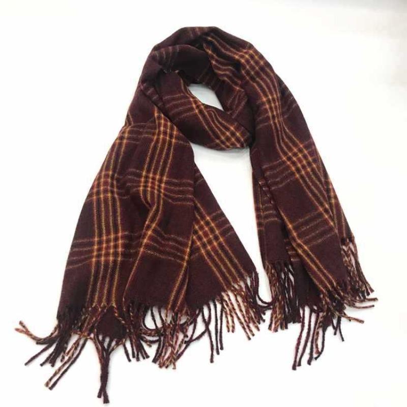 Autumn and winter new imitation cashmere shawl versatile thickened warm Korean version fringed plaid scarf women