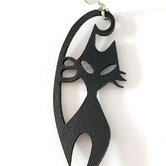 Yousheng 1 Pair Dangle Earrings Cat Shape Dress Up Jewelry Horrible Black Hook Earrings for Halloween