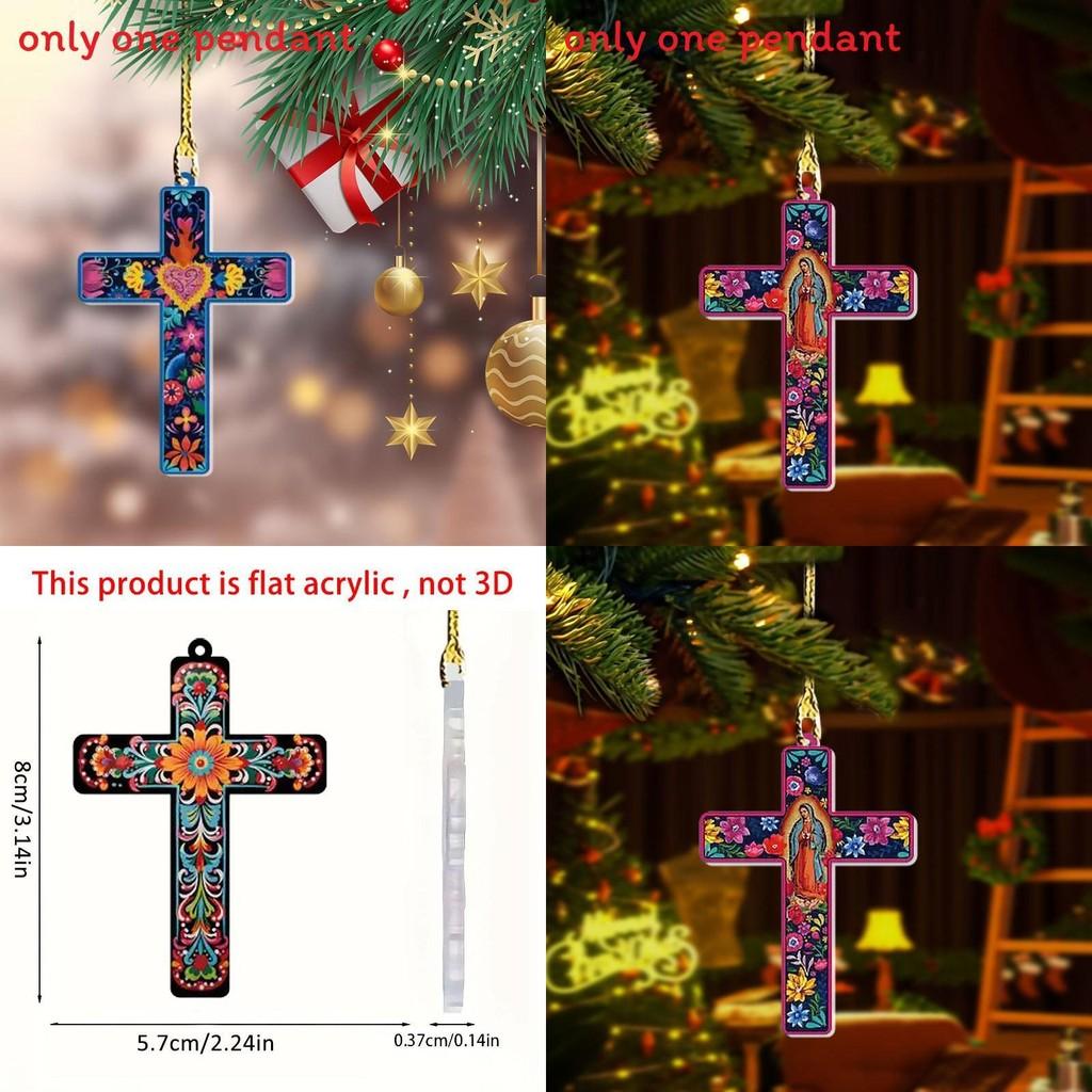 Pingente de Cruz de Páscoa em Acrílico para Carro Com Design Minimalista Para Decoração de Interior de Veículo