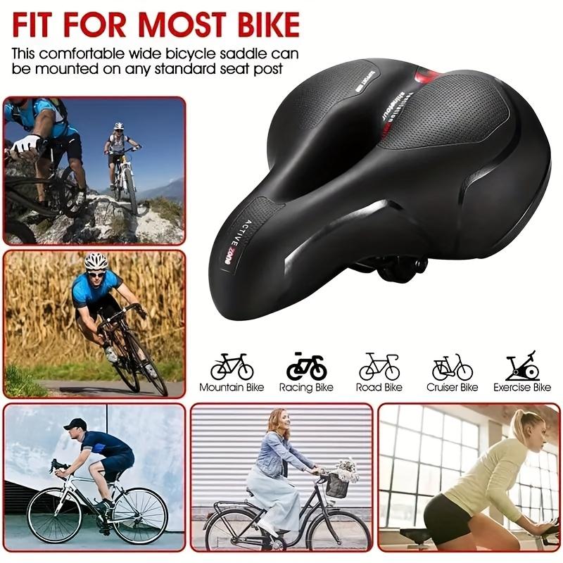 Bike Seat Bicycle Saddle with Taillight Mountain Cushion Bicycle Big Butt Widened Soft Saddle Comfortable Seat Bike Accessories