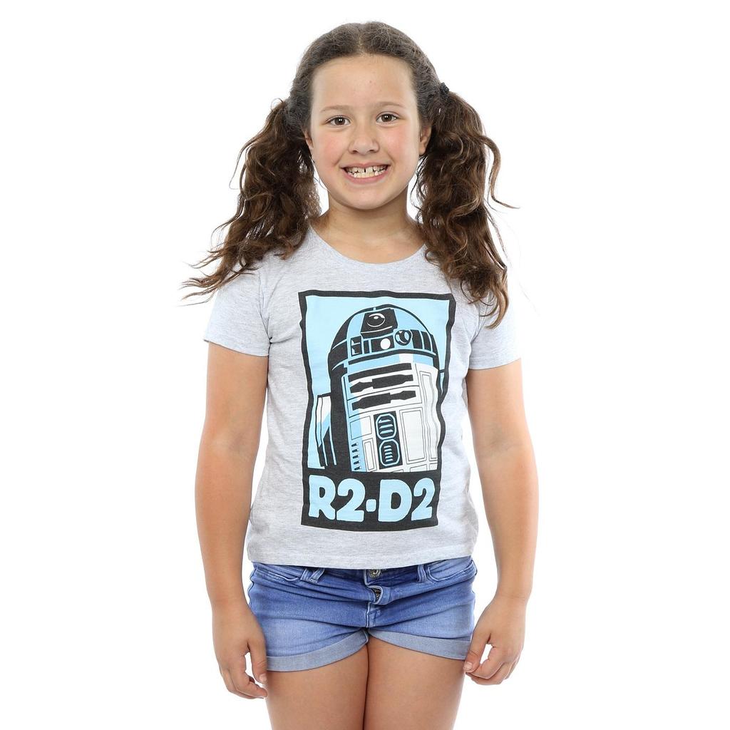 Star Wars Childrens/Kids R2-D2 Poster Heather T-Shirt