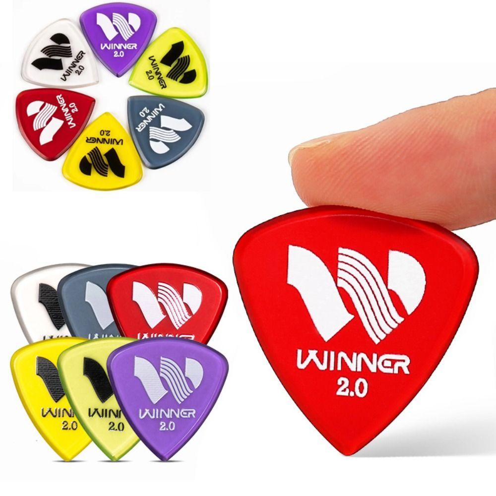Professional 6 Pcs Winner Guitar Picks Large Triangular Anti-Slip Electric Guitar Picks 2.0MM Thick Guitar Parts Guitar Playing