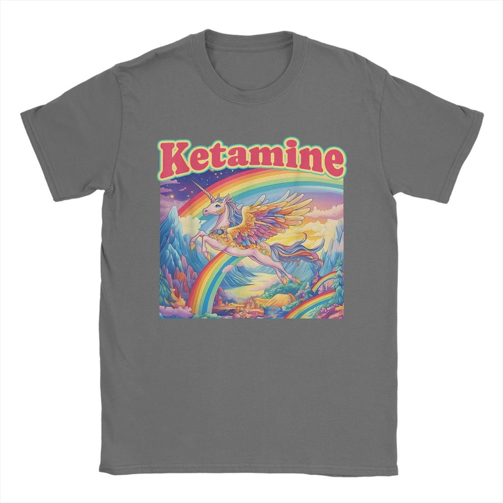 Funny Ketamine Horse Unicorn Emergency Rainbow 100 Cotton T Shirt For Men Summer TShirts Breathable Tee Shirt Oversize Clothing