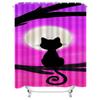 Black Cat on Branch Waterproof Shower Curtain Heat Resistant Machine Washable Non-Transparent 180x180cm