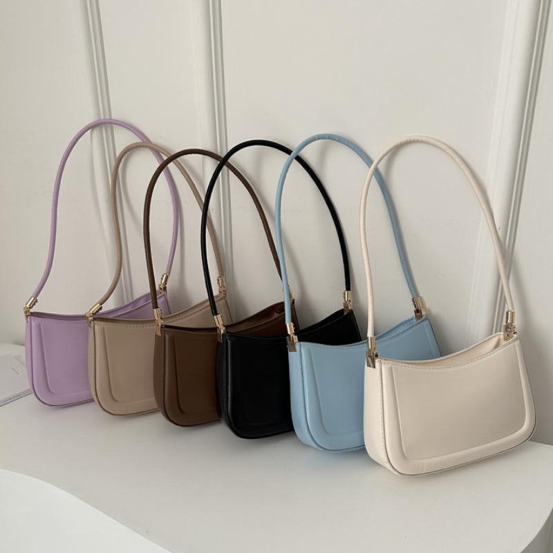 2026 Neue Trendige Mode Retro Beliebte Taschen Lässig Einfarbige Textur Achseltasche Trendig Einfach Damen Taschen