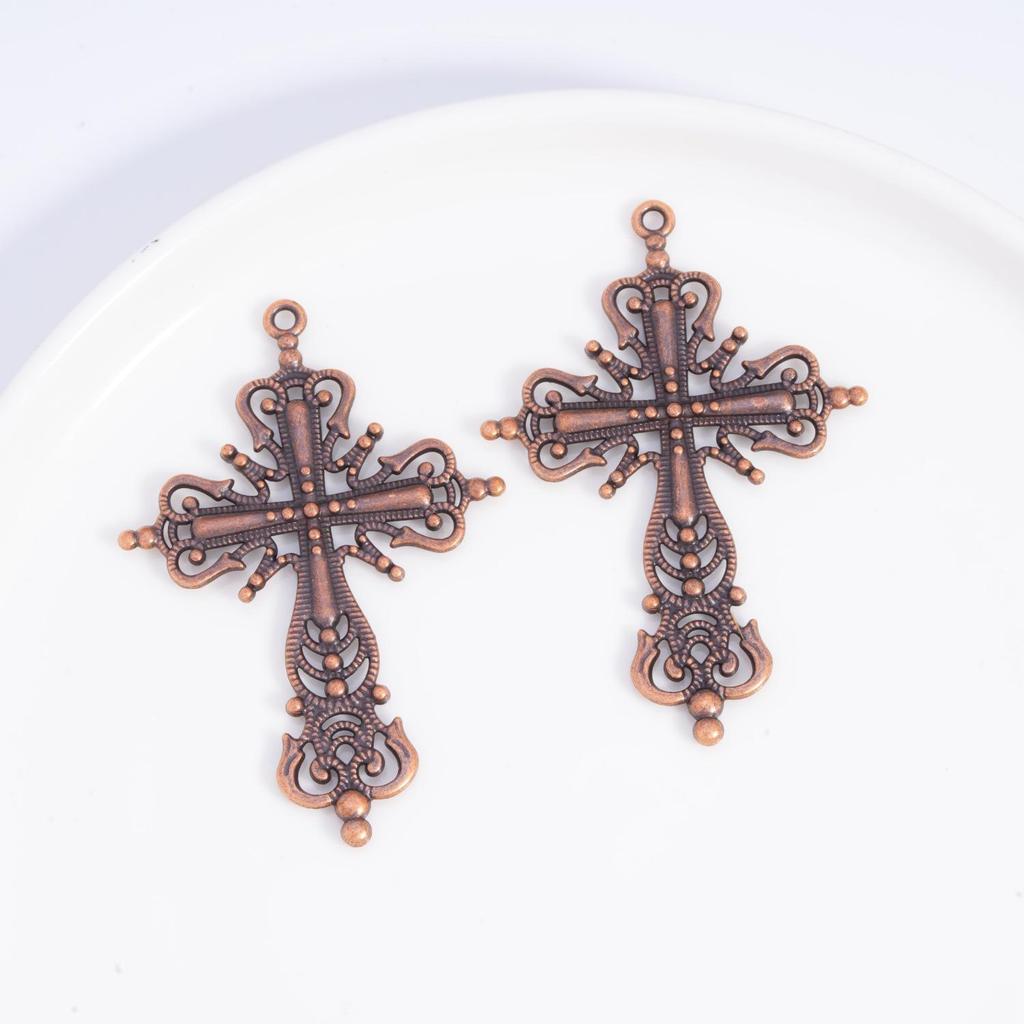 DIY Retro Alloy Cross Necklace & Bracelet Pendant Charm