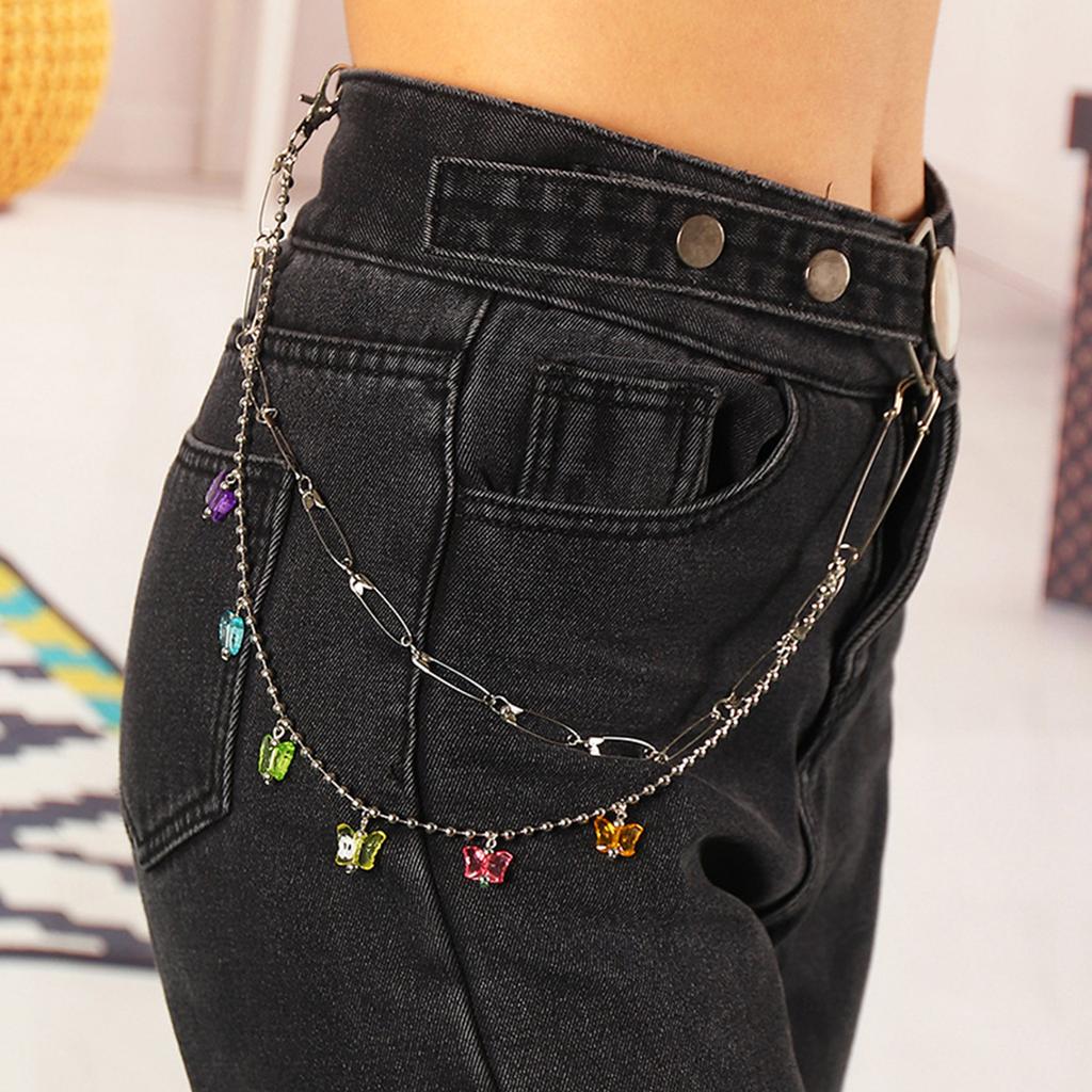Cadenas unisex de estilo punk para pantalones Cadenas de servicio pesado  Pantalones de hip hop Pantalones vaqueros Cadena con cierres de langosta  para llaves de billetera comprar a buen precio — entrega