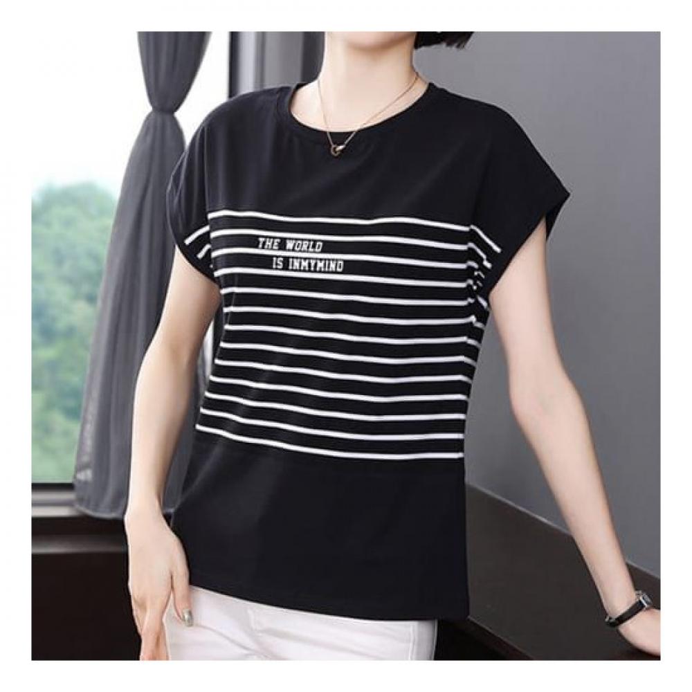 Navava Cap Sleeve STripe T shirT nT1709