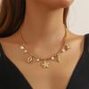 Boho Big Starfish Star Pendant Necklace For Women Conch Shell Pearl Metal Chain Choker Beach Party Exaggerated Jewelry Gift