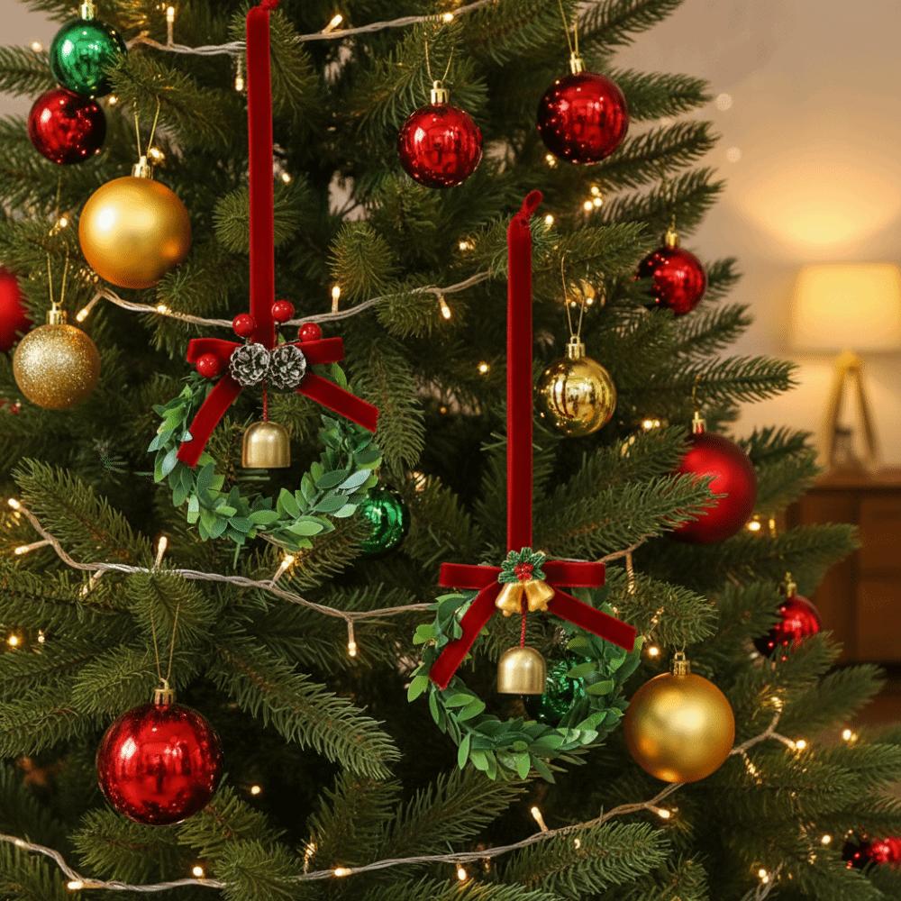 Iron Art Christmas Bell Pendant Simulation Pine Cone Christmas Tree Decorations Home Decoration