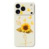For iPhone 17 Pro Case Golden Butterfly Sunflower Pattern Printing Straight Edge TPU Phone Back Cover