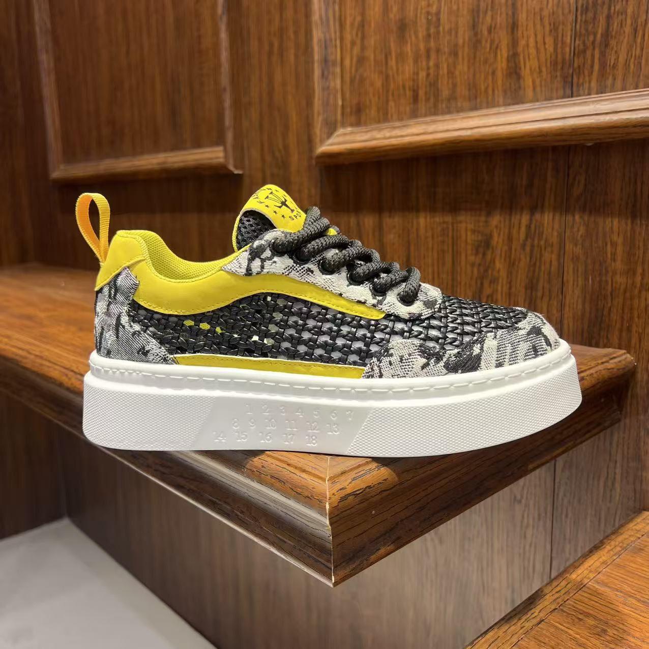 

Mesh Men Trend Board Shoes Summer New Fashion Flats Low-top Casual Shoes Outdoor Comfortable Running Sports Shoes Hombre 39 жёлтый