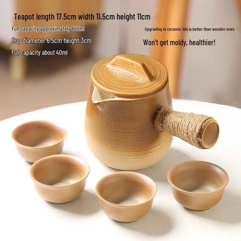 High-Temperature Resistant Ceramic Stove and Teapot Set for Outdoor Tea Brewing and Roasting