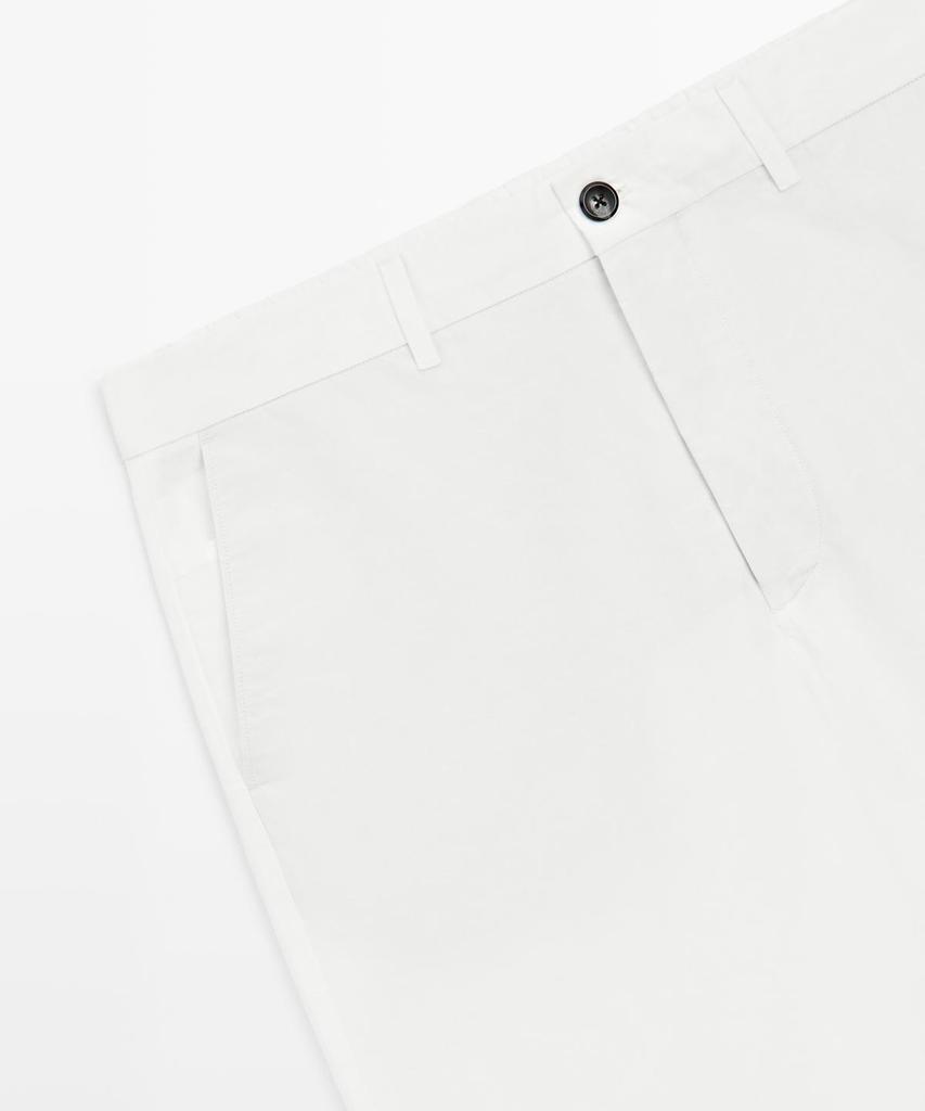 Masimodutti Cotton Linen Poplin Barrel Fit Pants