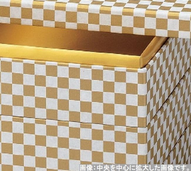 Outdoor Lunch Box Made in 3 Washi Platinum Checkered x x J-kitchens (Lunch Box) Japan, Tiers, 6-inch, Paper, Pattern, 19.0cm 19.0cm 17.6cm
