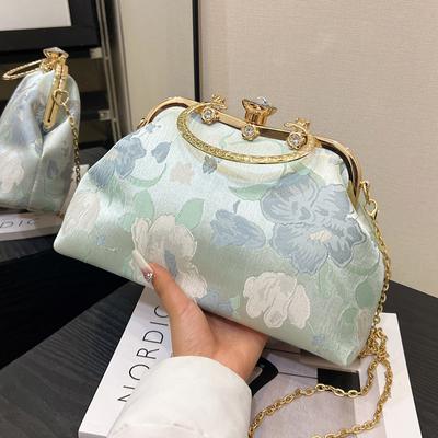 Výšivka Ruže Kvety Strapce Škrupina Zámok Tašky Dámske Retiazkové Tašky cez Rameno Crossbody Tašky Párty Spojka Malé Kabelky a Peňaženky