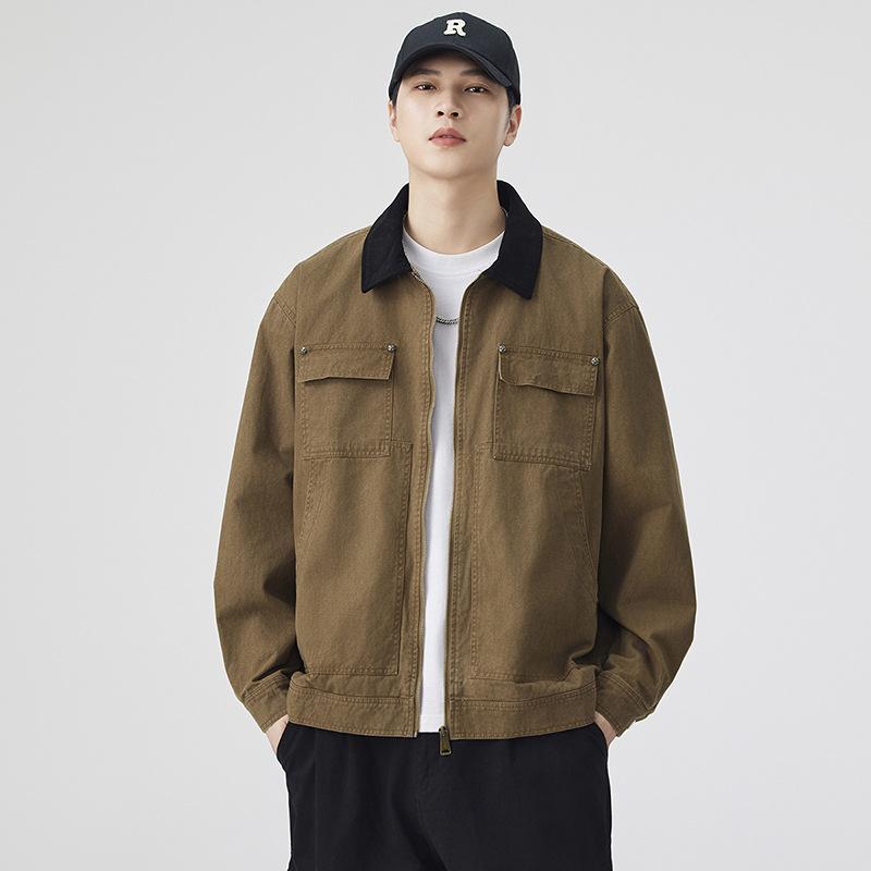 

Jacket Jacket Men s Work Pocket New Style Lapel Loose Casual Sports Teen Couple Style 3XL