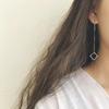 Korean Silver Tassel Geometric Ear Cuffs: Triangle, Round, Square Earrings for Women