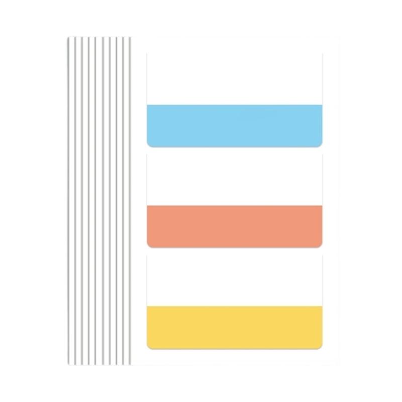 Colored PET Label 30/60/120Pcs Repositionable Writable Adhesive PET Note Page Marker for Notebook Planner Binder Folder