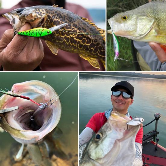 10Pcs Fishing Lures Hard Baits with Treble Hooks 3D Eyes